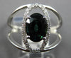 ESTATE LARGE 1.53CT DIAMOND & AAA SAPPHIRE 14KT WHITE GOLD OVAL & ROUND FUN RING