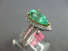 2.44CT DIAMOND & AAA EMERALD 18KT 2 TONE GOLD PEAR SHAPE & ROUND ENGAGEMENT RING
