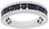 1.46CT DIAMOND & AAA SAPPHIRE 14K WHITE GOLD 3D CLASSIC ROUND 3 ROW CHANNEL RING