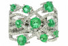 2.30CT DIAMOND & AAA EMERALD 18KT WHITE GOLD MULTI ROW CRISS CROSS INFINITY RING