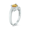 .78CT DIAMOND & AAA CITRINE 14KT WHITE GOLD TRILLION & ROUND CRISS CROSS RING