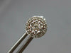 ESTATE .50CT DIAMOND 14KT WHITE & ROSE GOLD 3D CLUSTER FLOWER HALO STUD EARRINGS