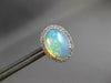 LARGE 7.23CT DIAMOND & AAA AUSTRALIAN OPAL 14KT WHITE GOLD 3D OVAL STUD EARRINGS