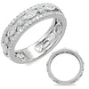 WIDE .54CT DIAMOND 14KT WHITE GOLD 3D ROUND & MARQUISE FILIGREE ANNIVERSARY RING