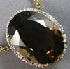 8.82CT DIAMOND & AAA SMOKY TOPAZ 14KT YELLOW GOLD 3D OVAL & ROUND LOVE NECKLACE