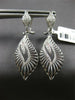 ESTATE WIDE .43CT DIAMOND 14KT WHITE GOLD DOUBLE LEAF CLIP ON HANGING EARRINGS
