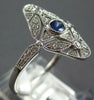 ESTATE .27CT DIAMOND & AAA SAPPHIRE 18KT WHITE GOLD OPEN FILIGREE STAR FUN RING