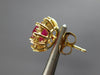 3.41CT DIAMOND & AAA RUBY 14KT YELLOW GOLD 3D OVAL & ROUND STUD EARRINGS #27568