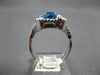ESTATE LARGE 6.58CT DIAMOND & AAA BLUE TOPAZ 14KT WHITE GOLD 3D SQUARE FUN RING