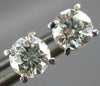 1.05CT DIAMOND 14KT WHITE GOLD 3D ROUND SOLITAIRE SCREWBACK STUD EARRINGS #21251