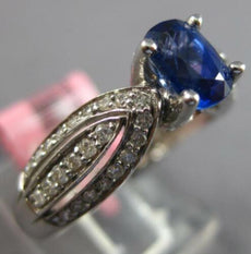 1.84CT DIAMOND & AAA SAPPHIRE 18KT WHITE GOLD 3D OVAL & ROUND ENGAGEMENT RING