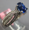 1.84CT DIAMOND & AAA SAPPHIRE 18KT WHITE GOLD 3D OVAL & ROUND ENGAGEMENT RING
