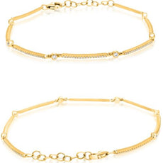 .42CT DIAMOND 14KT YELLOW GOLD ROUND MULTI BAR BY THE YARD ADJUSTBABLE BRACELET