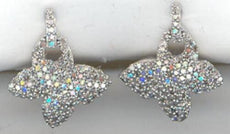 ESTATE .46CT DIAMOND 14KT WHITE GOLD 3D PAVE BUTTERFLY FUN HANGING EARRINGS