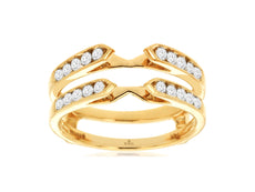 .50CT DIAMOND 14KT YELLOW GOLD 3D ROUND CHANNEL INSERT WEDDING ANNIVERSARY RING
