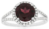 2.56CT DIAMOND & AAA RHODOLITE 14K WHITE GOLD CLASSIC ROUND HALO ENGAGEMENT RING