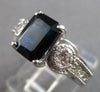 2.35CT DIAMOND & AAA SAPPHIRE 14KT WHITE GOLD EMERALD CUT ENGAGEMENT RING #28161