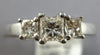 .98CT DIAMOND 14K WHITE GOLD CLASSIC PAST PRESENT FUTURE 3 STONE ENGAGEMENT RING