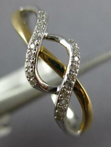 ESTATE .06CT DIAMOND 14KT WHITE AND YELLOW GOLD 3D CLASSIC INFINITY LOVE RING