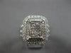 LARGE 2.0CT DIAMOND 14KT WHITE GOLD PRINCESS & ROUND RECTANGULAR ENGAGEMENT RING