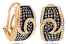 WIDE 2.26CT WHITE & CHOCOLATE FANCY DIAMOND 14KT ROSE GOLD 3D HANGING EARRINGS