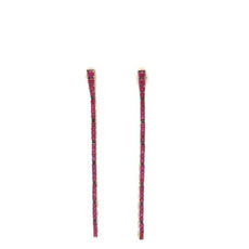 ESTATE 1.59CT AAA RUBY 18KT WHITE GOLD 3D CLASSIC BAR HANGING EARRINGS