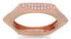 ESTATE .20CT DIAMOND 14KT ROSE GOLD 3D CLASSIC ROUND PAVE HEXAGON FUN RING