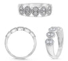 .45CT DIAMOND 14K WHITE GOLD 3D ROUND MULTI FLOWER OVAL SHAPE ANNIVERSARY RING