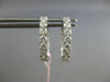 1.45CT DIAMOND 14KT WHITE GOLD 3D ROUND INSIDE OUT OVAL HUGGIE HANGING EARRINGS