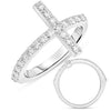 ESTATE .60CT DIAMOND 14KT WHITE GOLD 3D ROUND CLASSIC CROSS RING