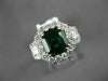 5.7CT DIAMOND & AAA EMERALD 18K WHITE GOLD SQUARE 3/4TH ETERNITY ENGAGEMENT RING