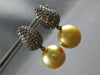 ESTATE LARGE 2.65CT MOCHA DIAMOND & AAA GOLDEN SOUTH SEA PEARL 18KT BLACK GOLD EARRINGS