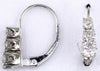 .75CT DIAMOND 14KT WHITE GOLD 3D 3 STONE GRADUATING LEVERBACK HANGING EARRINGS