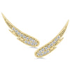 ESTATE .25CT DIAMOND 14KT YELLOW GOLD 3D CLASSIC ANGEL WING EAR CLIMBER EARRINGS