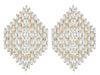 LARGE 1.48CT DIAMOND 14KT YELLOW GOLD BAGUETTE HEXAGON CLIP ON HANGING EARRINGS