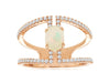 .85CT DIAMOND & AAA OPAL 14KT ROSE GOLD OVAL & ROUND TRIANGULAR SQUARE FUN RING
