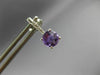 ESTATE .83CT DIAMOND & AAA AMETHYST 14KT WHITE GOLD 3D ROUND HANGING EARRINGS