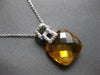 7.61CT DIAMOND & AAA CITRINE 14KT WHITE GOLD 3D CUSHION & ROUND FLOATING PENDANT