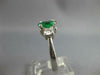 1.80CT DIAMOND & AAA EMERALD 14KT WHITE GOLD OVAL & ROUND ENGAGEMENT RING #27484