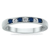.45CT DIAMOND & AAA SAPPHIRE 14KT WHITE GOLD CLASSIC 7 STONE ANNIVERSARY RING