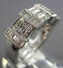 WIDE .78CT DIAMOND 18KT WHITE GOLD 3D ROUND & BAGUETTE WEDDING ANNIVERSARY RING