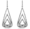 ESTATE .80CT DIAMOND 14KT WHITE GOLD ROUND MULTI TRIANGULAR FUN HANGING EARRINGS
