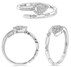 ESTATE .12CT DIAMOND 14KT YELLOW GOLD 3D ROUND CLUSTER BY THE YARD SNAKE RING