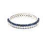.66CT DIAMOND & AAA SAPPHIRE 18K WHITE GOLD 3 ROW SEMI ETERNITY ANNIVERSARY RING