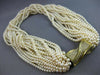 LARGE 5CT DIAMOND & AAA SOUTH SEA PEARL 18K YELLOW GOLD MULTI ROW NECKLACE 27515