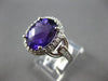 4.88CT DIAMOND & AAA AMETHYST 14KT WHITE GOLD OVAL & ROUND HALO ENGAGEMENT RING
