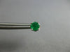 ESTATE .60CT AAA EMERALD 14KT WHITE GOLD 3D ROUND 4 PRONG STUD EARRINGS #27749