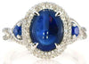 .90CT DIAMOND & AAA CABOCHON SAPPHIRE 18KT WHITE GOLD OVAL & ROUND INFINITY RING