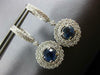 ESTATE WIDE 5.37CT DIAMOND & AAA SAPPHIRE 18K WHITE GOLD FLOWER HANGING EARRINGS