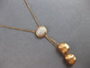 .16CT DIAMOND 14K ROSE GOLD 3D ROUND CLUSTER NUGGET LARIAT FUN FLOATING NECKLACE